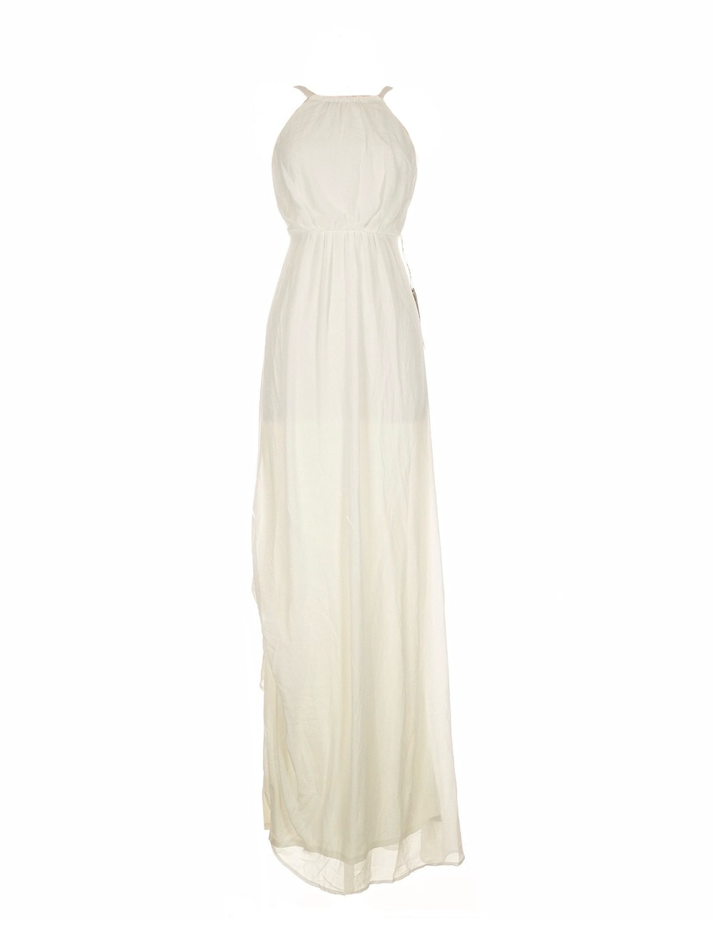 Show Me Your Mumu Ivory Maxi Dress High Neck Backless Bridal Boho Wedding